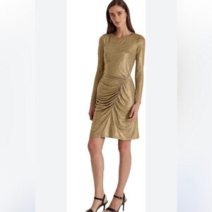 NWT Lauren Ralph Lauren gold foil dress size 6